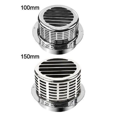 100/150mm Stainles Steel Chimney Cap Exterior Wall Air