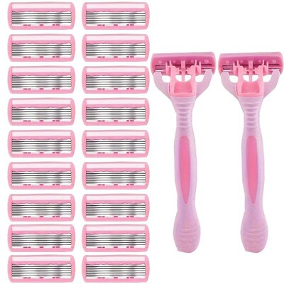 Womens 6-layer safety razor blade for facial/leg/armpit/bik