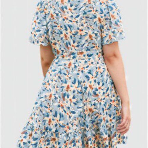 Summer Foreign Trade Large Size Womens Dress with Butterfly