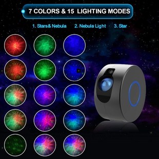 2 in 1 aurora starry sky projector 7 color night light star