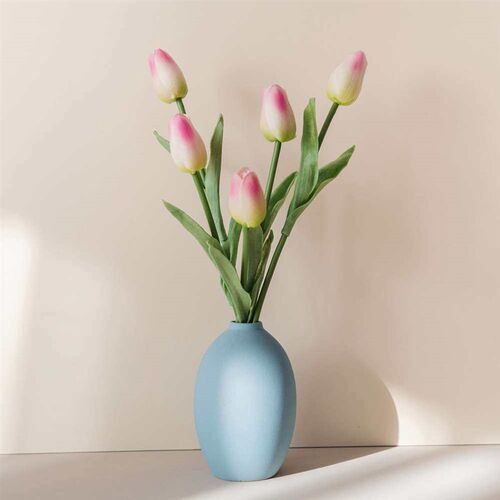 Hand-held silk flower PU mini tulip artificial flower home w