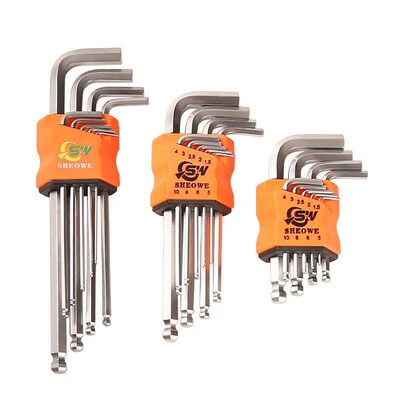 9 set extra long hex key ball end set allen keys 1.5-10mm w