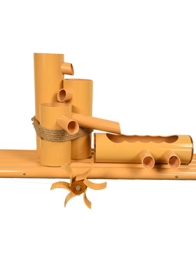 PVC仿竹子流水摆件 喷泉鱼缸石槽循环增氧水车塑料竹筒流水