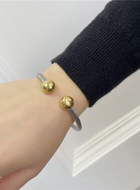 New Brand Bangle Gold Color Stainless Steel Bangle For