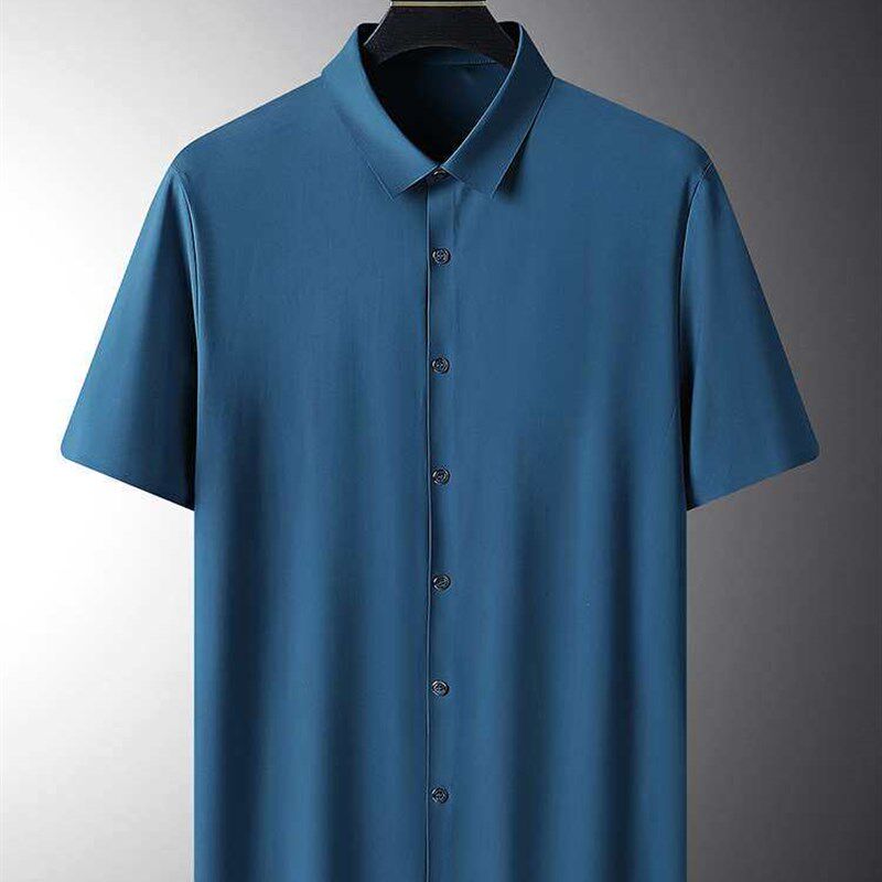 Summer Chubby Mens Large Size Ice Silk Slip-free Short-slee