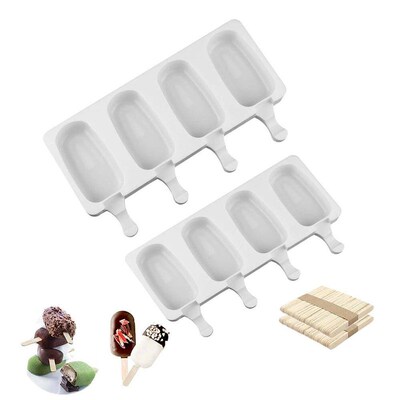 4/8 Holes Silicone Ice Cream Mold DIY Popsicle Moulds Chocol