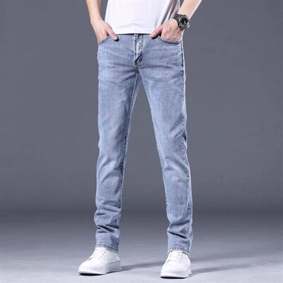 International High-end Jeans Mens Summer Thin Stetch Slim-f