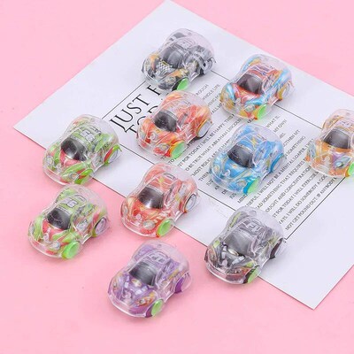 15Pcs Cartoon Transparent Pull Back Car Toy Kids Party Favor