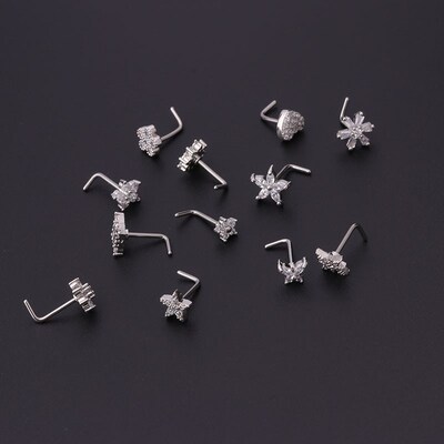 Stainless steel nose nail nose ring human body piercing