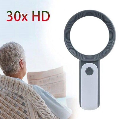 30X Magnifying Glass with Light Handheld Lighted Magnifier