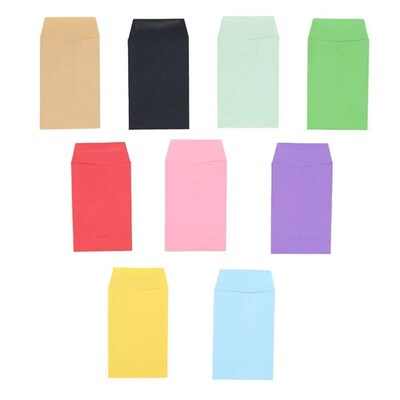 100pcs 6x9cm Kraft Paper Bag Cute Mini Pink Blue Envelope Gi