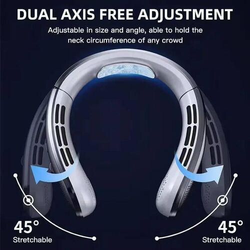 Portable Neck Fan 5000mAh Rechargeable Fan Mini 3-Speeds Lar