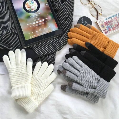 Winter Screen Gloves Women Men Warm Sretch Knit Mittens Imit