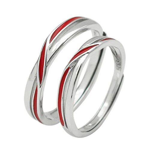 1Pair Twist Red Line Matchmaker Copper Plated Platinum Coupl