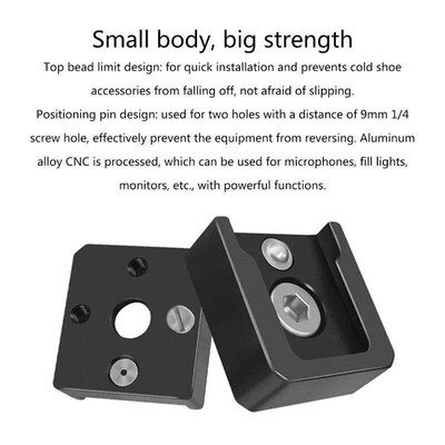 Universal Cold Shoe Mount Adapter Base Bracket, 1/4 Screw Ho