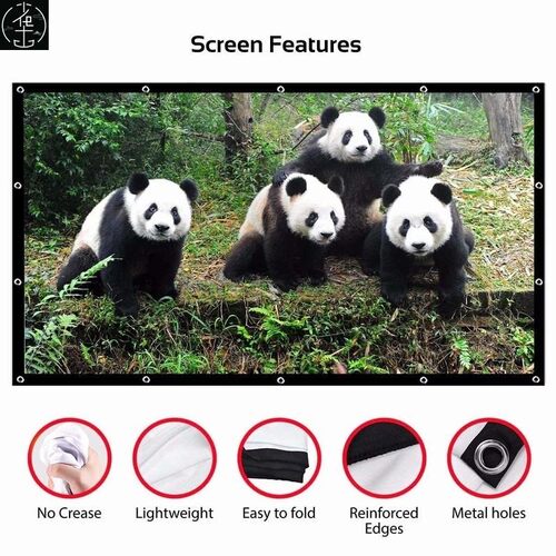 Projector Screen HD Anti-wrinkle Collapsible Portable Movie