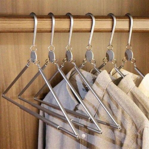 3pcs Aluminium Alloy Clothes Hangers Foldable Assembled