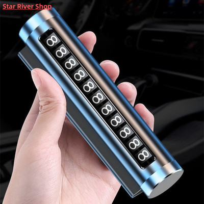Metal Car Temporary Parking Card Universal Rotate Phone Numb