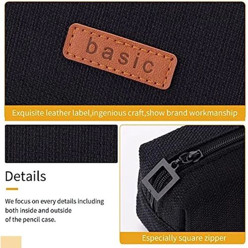 Canvas Pencil Case Student Pouch Coin Cosmetic Bag Office St