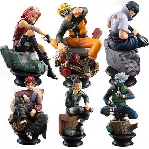 6pcs/set Chess Naruto Sakura Action Figures Uchiha Gaara Kak