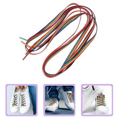 Rainbow Gradient Laces Shoelaces Versatile Shoes Tie