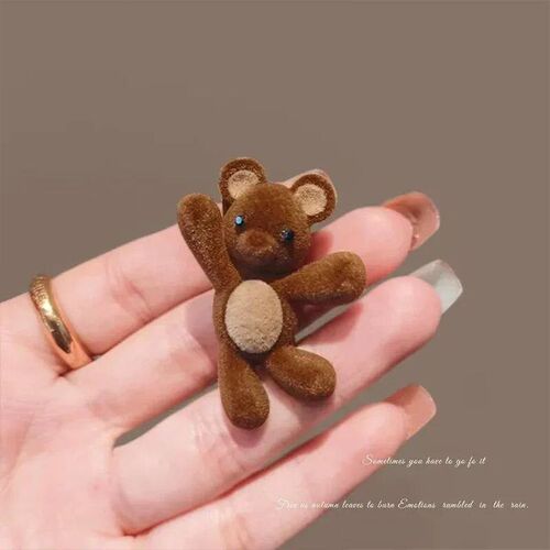 1PC Cute Waving Little Velvet Bear Hairpin cate Compact Duck