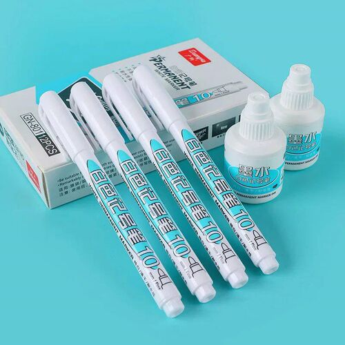 1/4Pcs Oily White Marker Pen Graffiti Pens Waterproof Perman