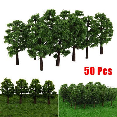 50Pcs Model rees Train Railroad Micro Landscape Layout ama S