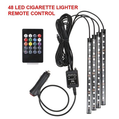 LED Car Foot Light Remote/Voice Control Ambient Lamp Auto De