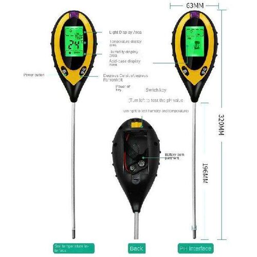 10pcs 4-in-1 Electronic Soil Tester, Soil Ph Tester, Light