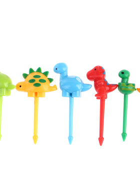 6/8/10pcs Animal Farm Dinosaur Fruit Fork Mini Cartoon Child