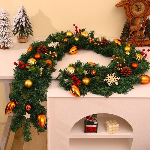 2025新款Christmas wicker wreath Christmas tree圣诞节藤条花环