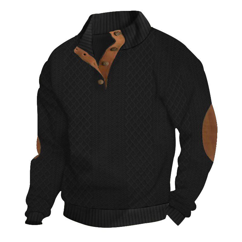 25 European Size Mens Outdoor Casual Stand llar Jacquard Kn