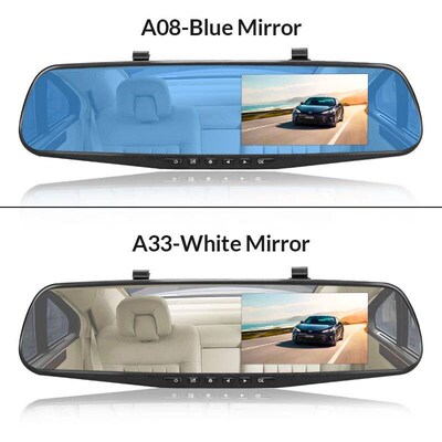 E-ACE Dash Cam 4.3 Inches Car DVR Rearview Mirror Driving Re