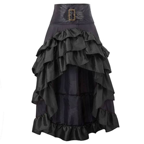 Cosplay Vintage Steampunk Dress Victorian Medieval Ruffled