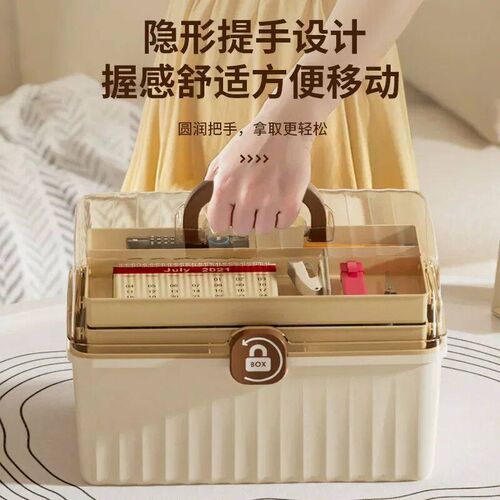 Handheld multi-layer household small medicine box, medicine
