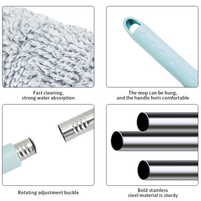 Flat Mops Free Hand Washing Magic Cleaner Self-wring Mop Squ