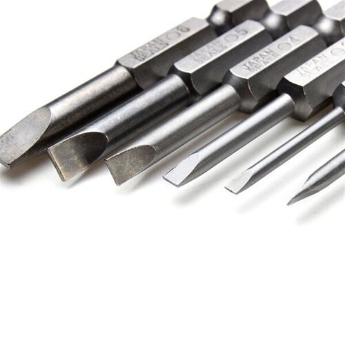 Drillpro 6pcs 50mm 2.0-6.0mm Magnetic Flat Head Slotted Tip