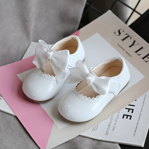 Spring Autumn Baby Girls Shoes Cute Bow Patent Leather Princ