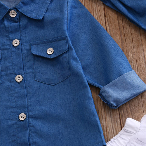 Baby Girl Summer Clothing Sets Baby Girls Clothes Denim Shir