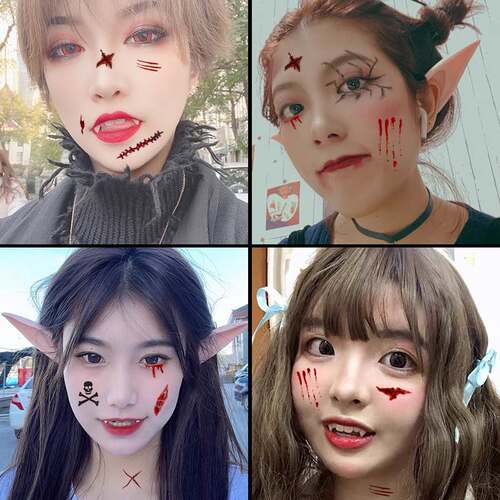 Halloween tattoo stickers fake scar stickers simulation scar