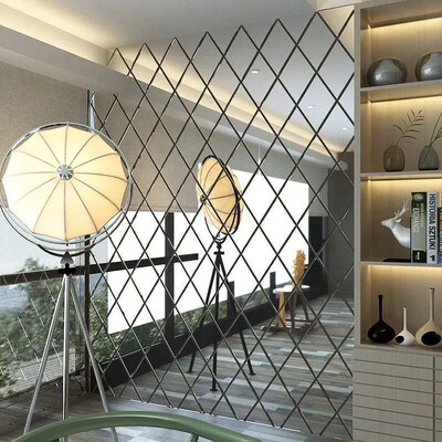 3D Diamond Splicing Mirror Wall er Acrylic Decoration Remova