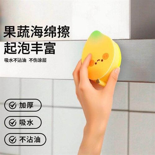 Creative Fruit and Vegetable Dishwashing Sponge, Stain-Remov