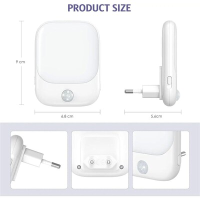1pc/2pcs EU Plug in LED Motion Sensor Night Lights for Kids