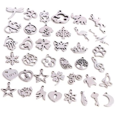 30pcs/lot No Fade Charms 316 Stainless Steel Butterfly ree h