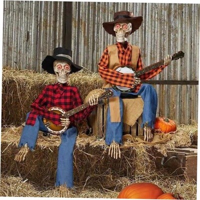 .Halloween Animated Banjo Skeletons Halloween Skeleton decor