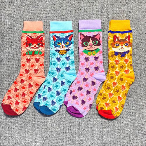 Occident Fashion Colorful Print Socks Women with Mushroom Sp