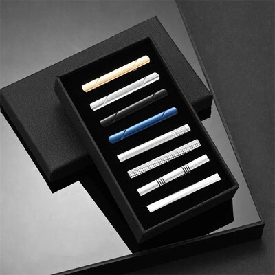 7/8/10 PCS Tie Clip Set With Gift Box Wedding Guests Gifts M