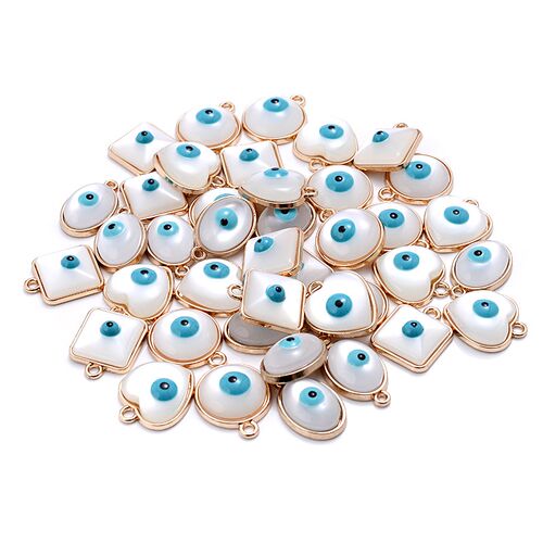 10Pcs 2023 New Charm Single Ring Pendant Mixed Eye Shape Pen