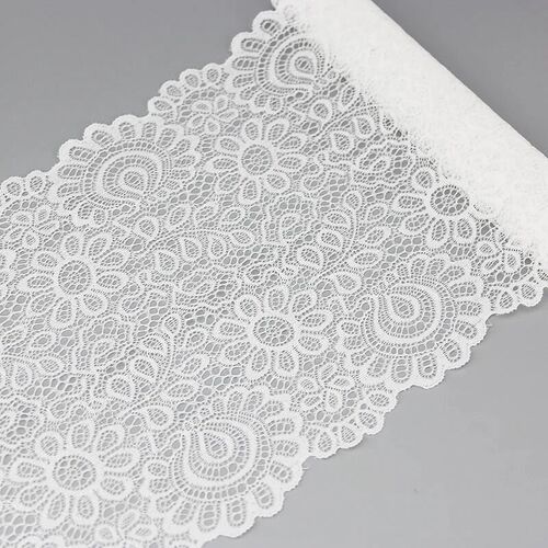 (3 meters) 22cm white elastic lace Fabric French hollow unde